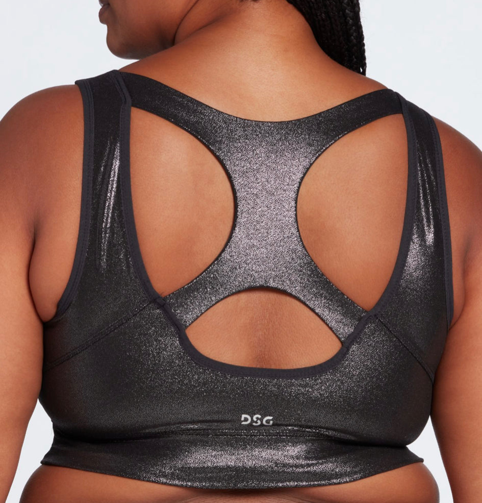 WOMEN'S FASHION FOIL RACERBACK SPORTS BRA